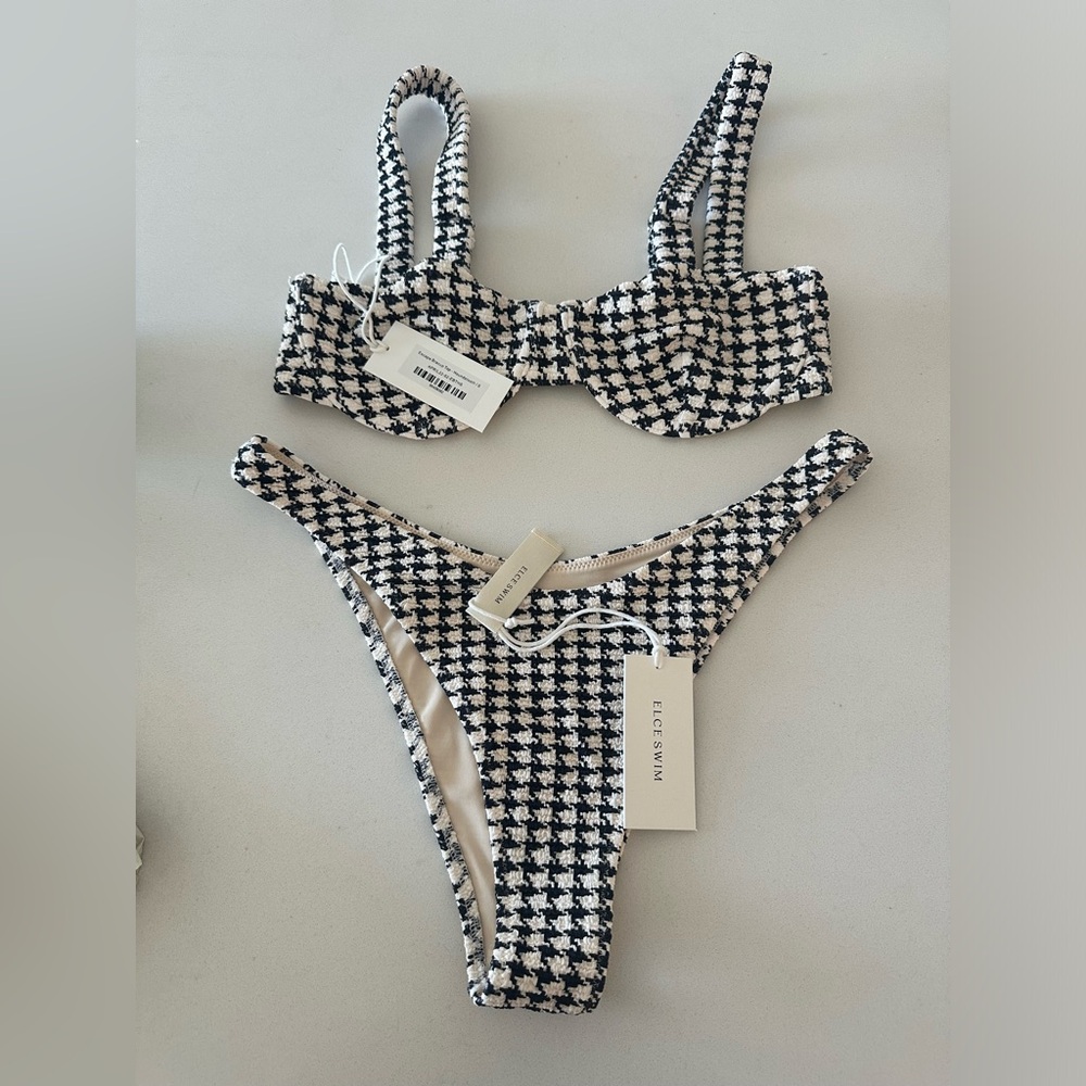 Elce Swim Escape Houndstooth Bikini Size Small